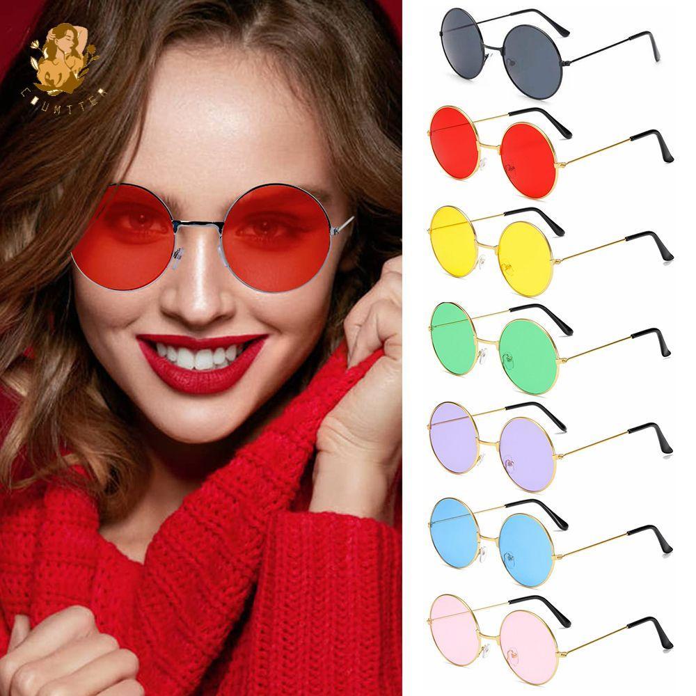 BACKSTAGEREAT Round Glasses Women Men Hippie Disco Circle Glasses