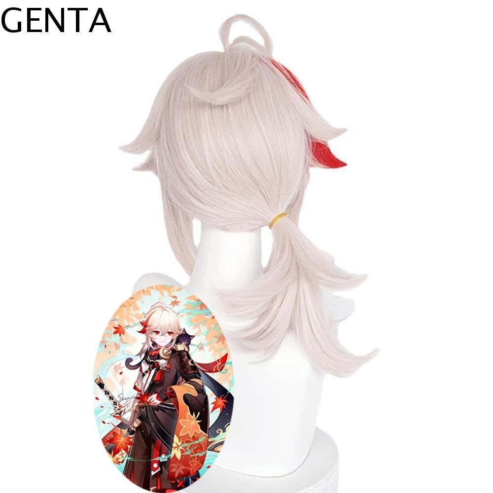 GENTA Kazuha Wig วิกผมสังเคราะห์ คาแรกเตอร์ Kaedehara Kazuha จาก Genshin Impact สำหรับคอสเพลย์และการ