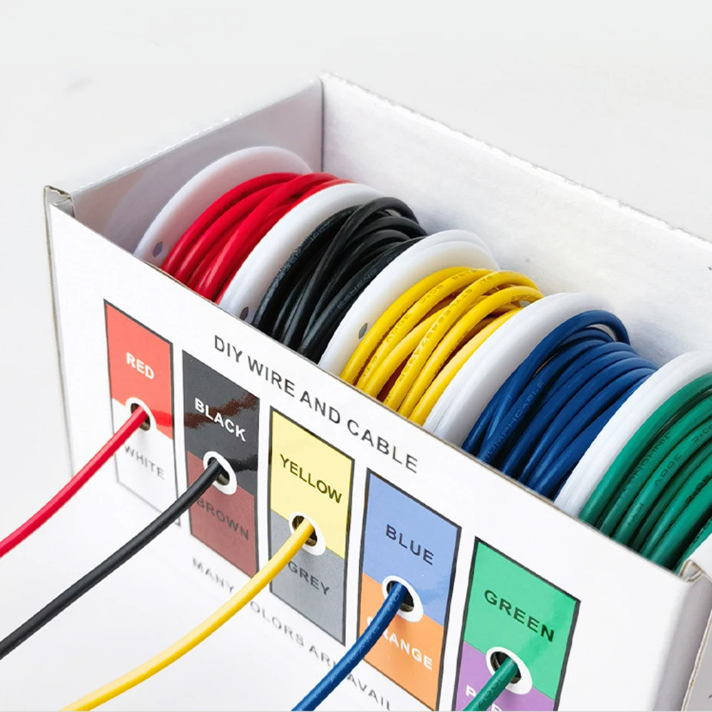 5 แกน 1 กล่อง DIY ลวด 20AWG / 22AWG ลวดอิเล็กทรอนิกส์ทองแดงดีบุก PVC แกนละ 10 เมตร