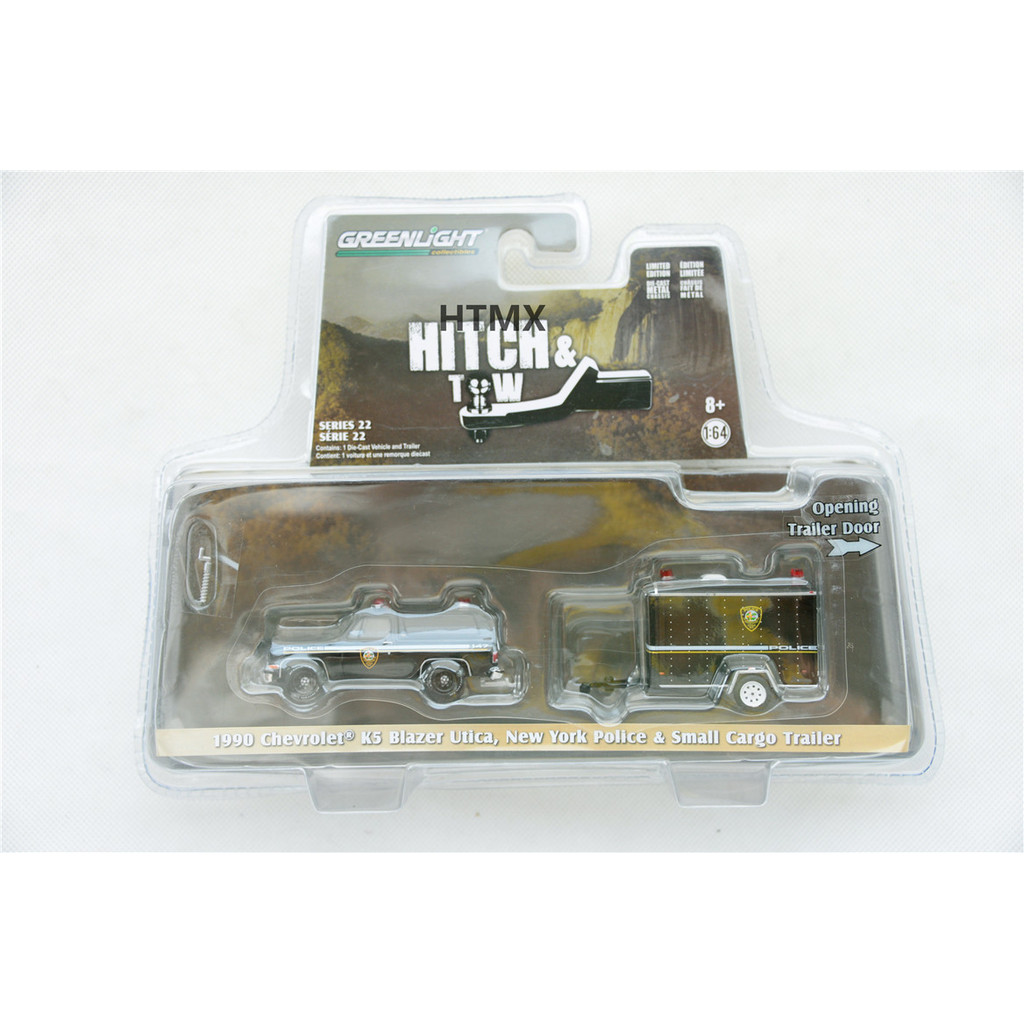 GreenLight GreenLight 1: 64 1990 Chevrolet K5 Blazer-Utica Police Cargo Trailer