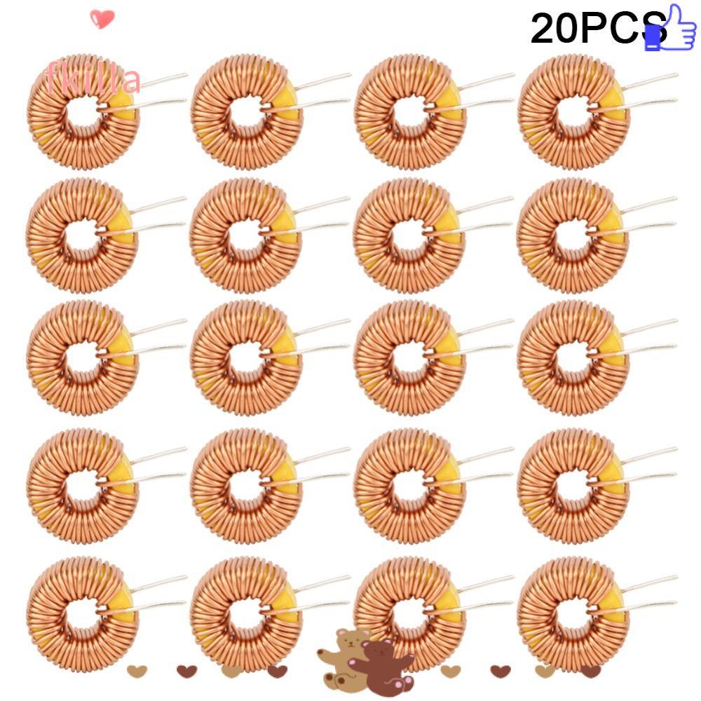 FKILLA 20PCS Toroid Inductor ลวด, 0.6 มม.แนวตั้ง Toroid Toroidal Inductor, ต้านทานต่ํา 100UH Toroida
