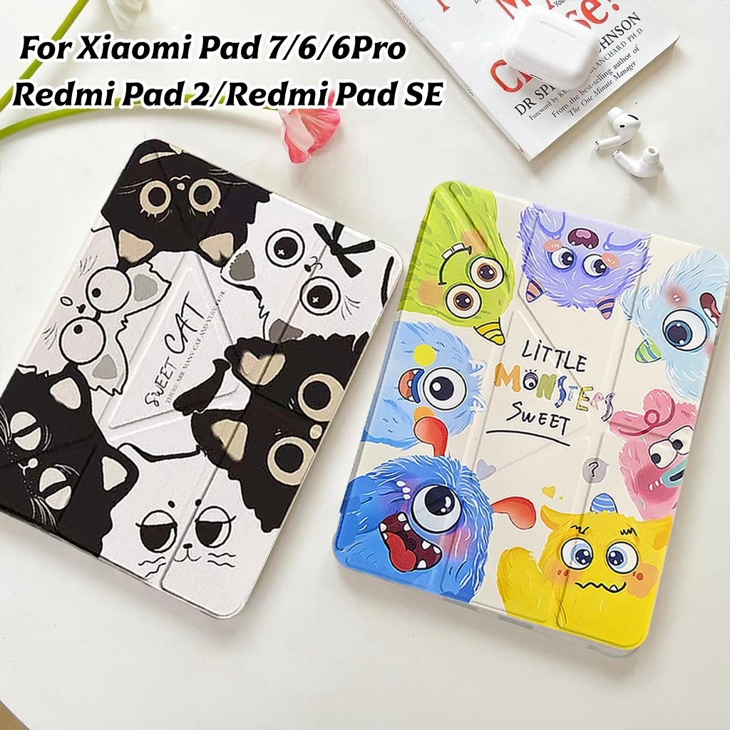 เคสใสY-shaped for Redmi Pad 2 Xiaomi Pad 7/7Pro Redmi Pad SE 11นิ้ว Xiaomi Pad6 พร้อมถาดใส่ปากกา