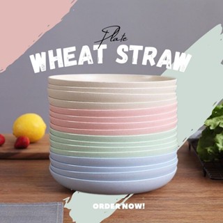 BAZZR จาน จานกลม จานก้นลึก ถ้วย ขนาด15-20cm จานข้าวฟางข้าวสา…