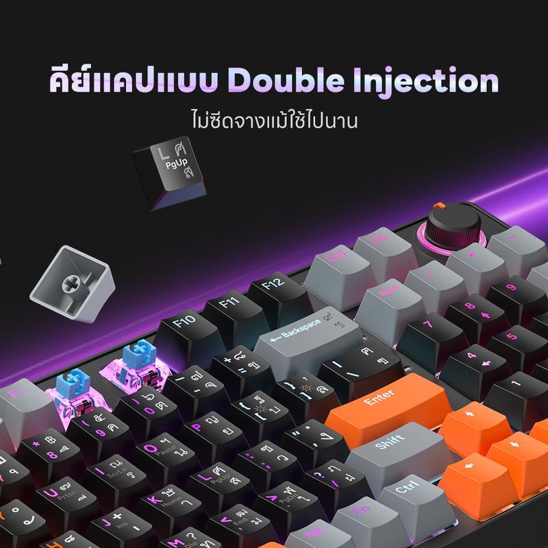 แป้นพิมพ์เครื่องกล, ZIFRIEND AG98, เมาท์ปะเก็น, ไฟแบ็คไลท์ RGB, การออกแบบตามหลักสรีรศาสตร์, ปุ่ม, เห