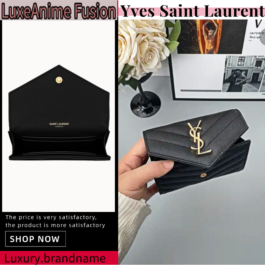 กระเป๋าสตางค์แบบมีฝาพับคลาสสิก Yves Saint Laurent YSL / Yves Saint Laurent YSL classic flap wallet