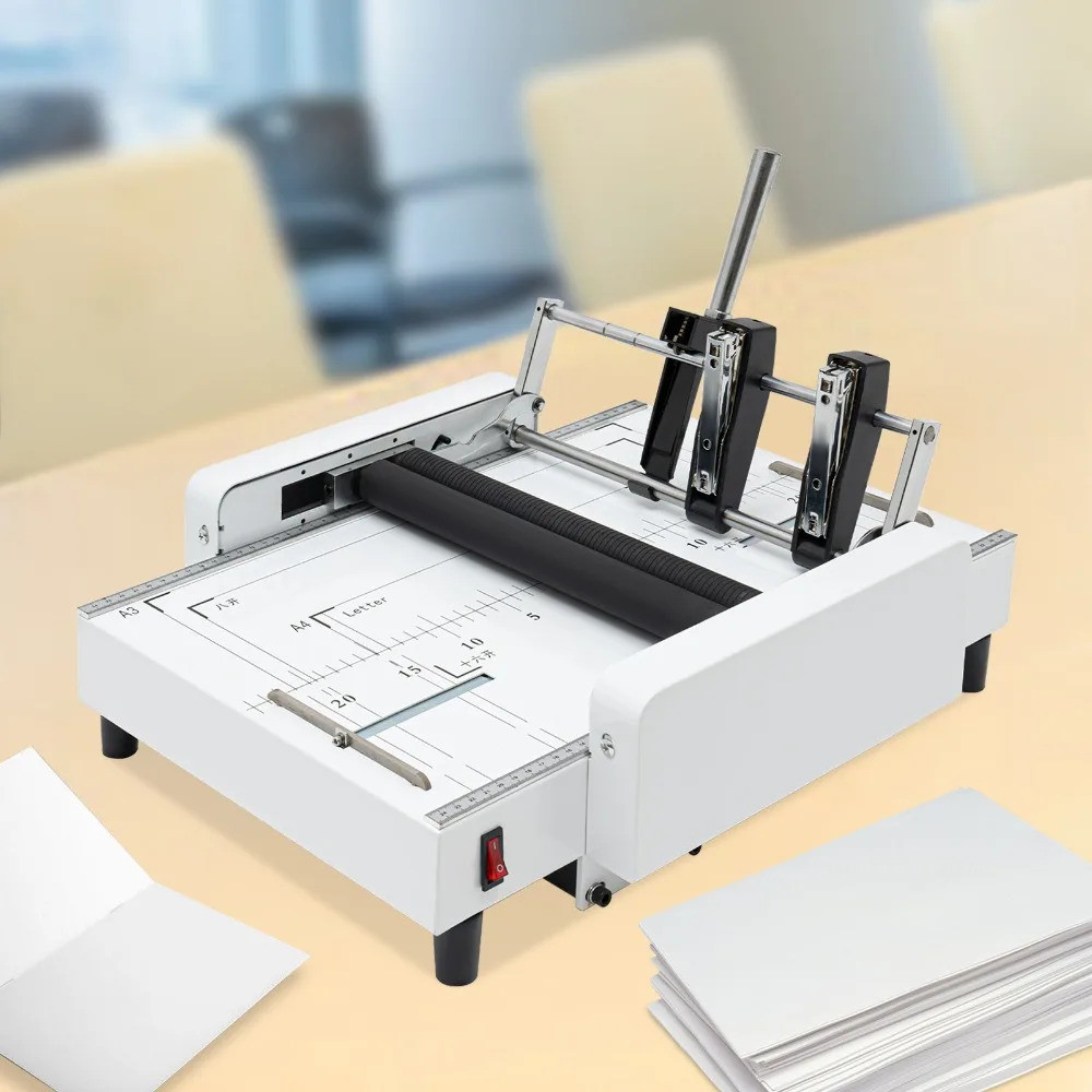 มัลติฟังก์ชั่น A3 Booklet พับ Binding Machine 2 In 1 Function เครื่องทํากระดาษโฟลเดอร์ Stapler สําหร
