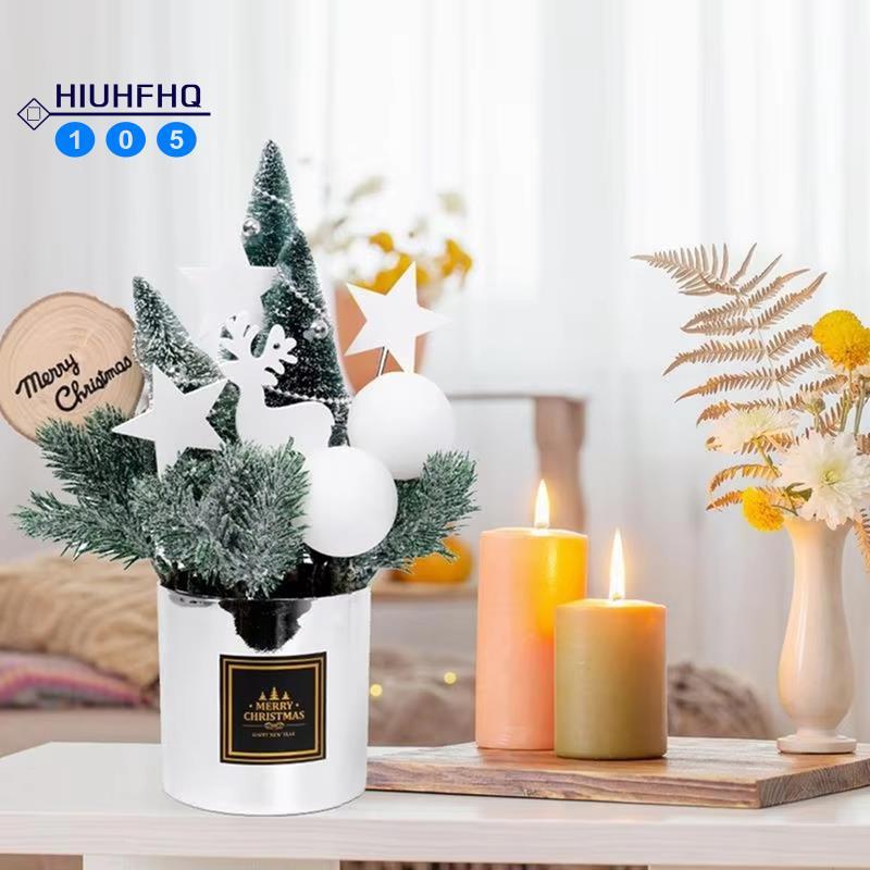 Hiuhfhq106Artificial Pot Christmas Trees Desktop Miniature Christmas Trees Desktop Miniature Christm