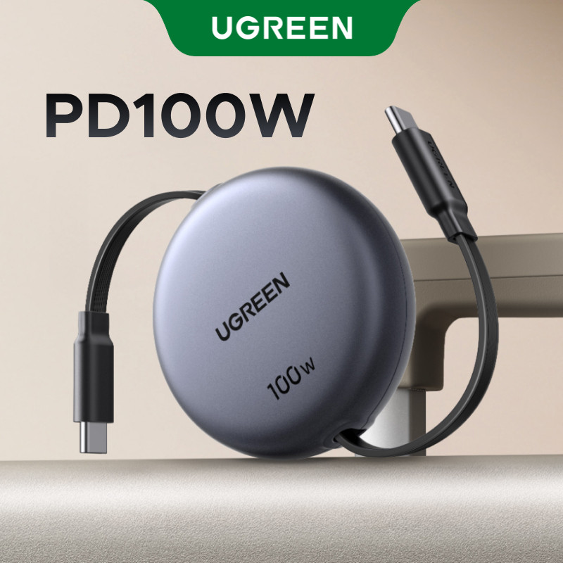 UGREEN การชาร์จแบบยืดหดได้UGREEN 100W USB-C ถึง USB-C สายชาร์จข้อมูล 45W สายชาร์จเร็ว