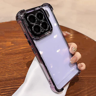 ชุบโปร่งใสเคสโทรศัพท์ สําหรับ Xiaomi 15T 14T 13T 12T 11T Pro 11 Lite 15 17 Pro Max 15TPro กล้องป้องกันถุงลมนิรภัยกันกระแทกซิลิโคนนุ่ม