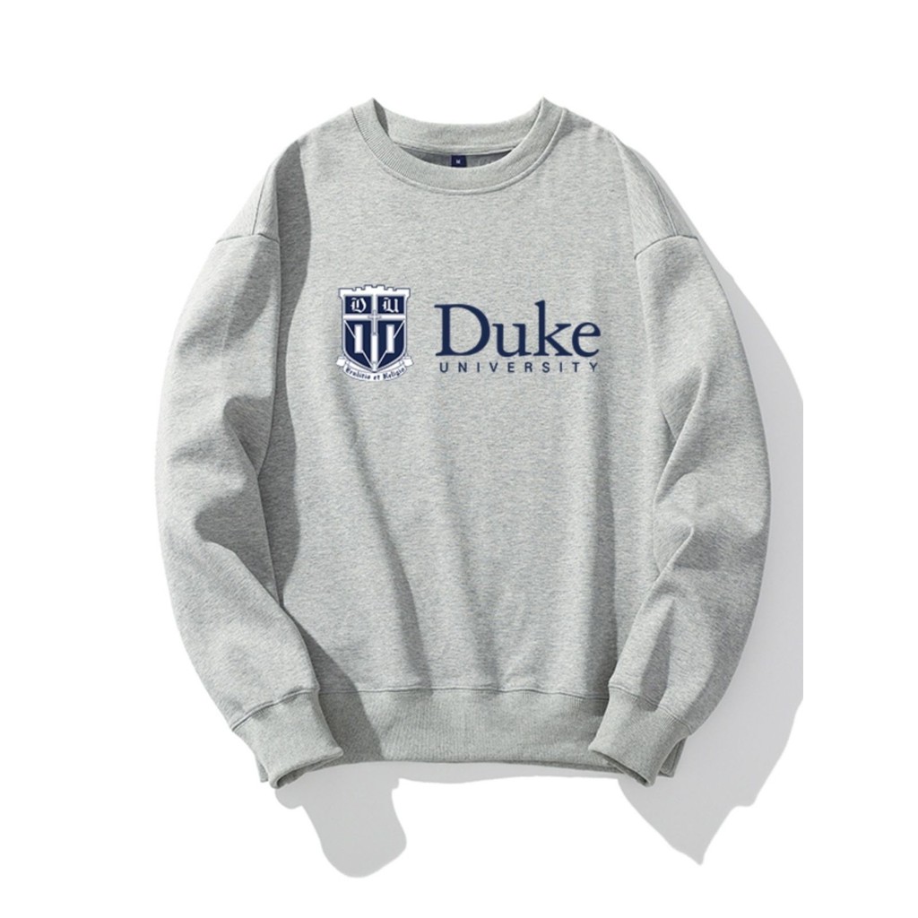 ที่ระลึกเสื้อกันหนาว Duke University สำหรับนักศึกษา แขนยาวสวมรอบคอดีไซน์เหมาะทั้งผู้ชายและผู้หญิง