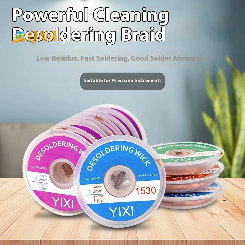 [QNA] 1 ชิ้นบัดกรี Wick ดีบุกสายไฟ Flux 1-4 มม.1.5/3M Desoldering ตาข่าย Braid เทปทองแดงจุดเชื่อม Solder Remover ลวดใหม่