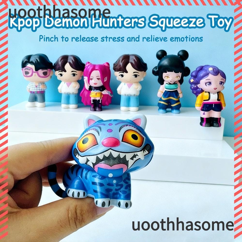 UOOTHASOME Kpop Demon Hunters บีบของเล่น,รูปปั้นนุ่มอะนิเมะ Anti-Stress Squishy ของเล่น​​, นํากลับมา