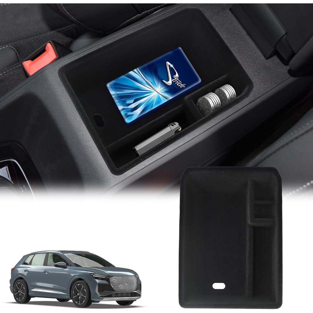 Audi Q4 E-Tron คอนโซลกลางสําหรับ Audi Q4 E-Tron 2022 2023 + คอนโซลถาดที่เท้าแขนกล่องเก็บ,อุปกรณ์ตกแต