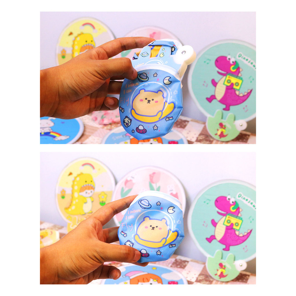 🚚สินค้าพร้อมส่งจากไทย🚚 พัดแบบพกพา พัดมือถือ พัดพับได้ พร้อมกระเป๋า คละสีคละลาย - รูปที่ 3