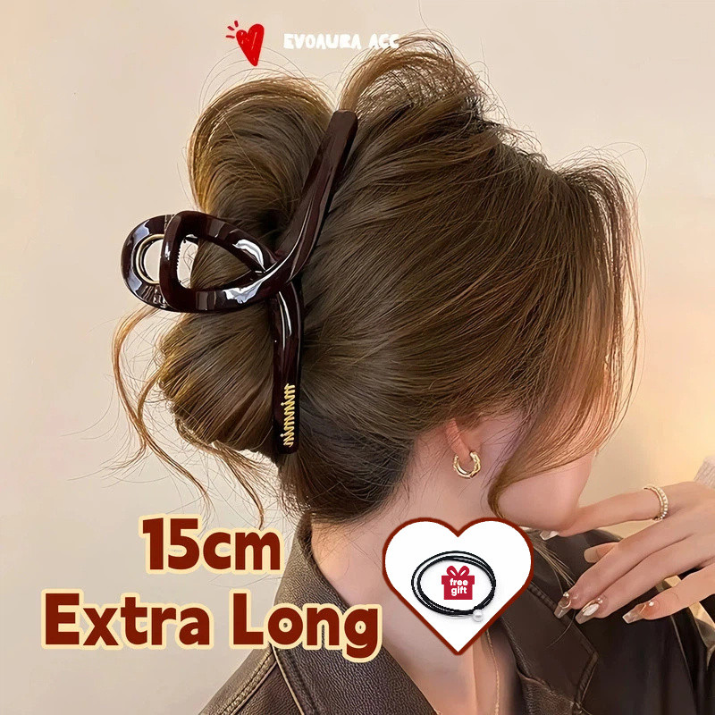 คลิปก้ามปูตัวอักษรยาวพิเศษ – 13 ซม. / 15 ซม | ถือที่แข็งแกร่งสําหรับผมหนาและผมยาว