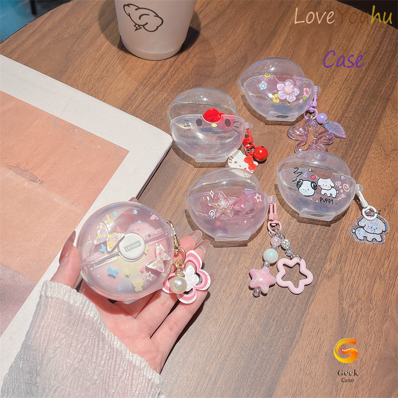 Loveyouhu สําหรับ Lenovo LP80 เคสหูฟัง บุคลิกภาพ โบว์ แมว ดาว ดอกไม้