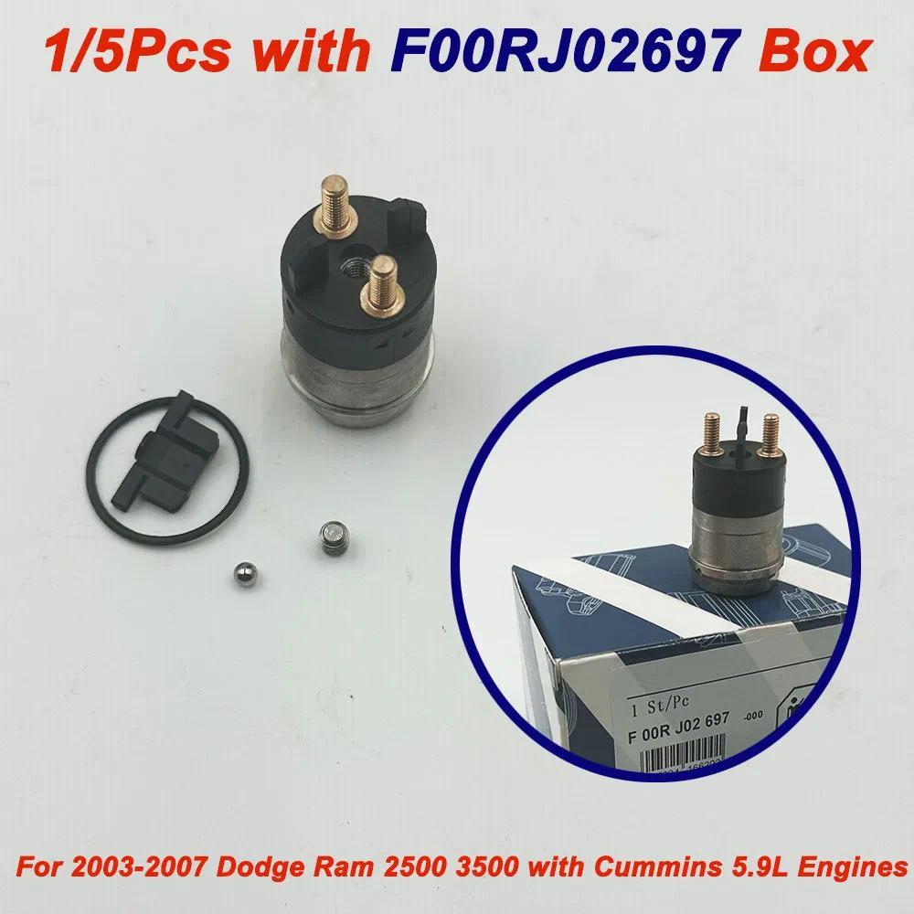 1/5Pcs F00RJ02697 0445120003 โซลินอยด์วาล์วหัวฉีดเชื้อเพลิงสําหรับ 2003-2007 Dodge Ram 2500 3500 5.9