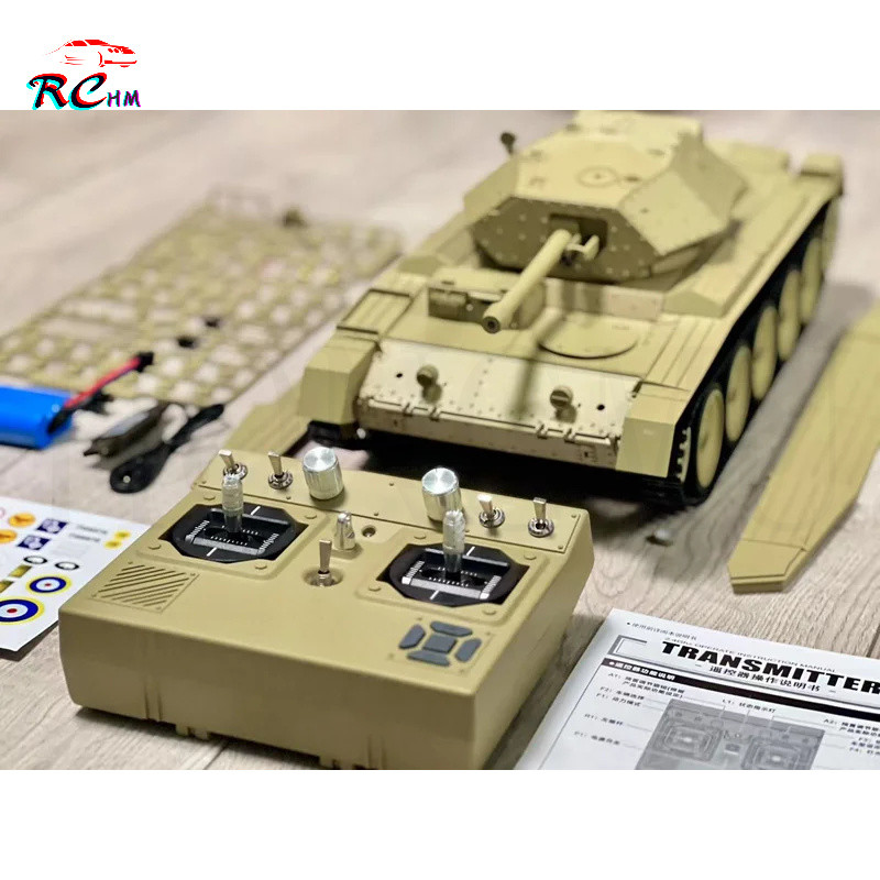 Coolbank 1/16 UK Crusader Mk.III รุ่นถังไฟรถต่อสู้พร้อมการหมุนป้อมควัน 360° รีโมทคอนโทรลรถของเล่นสํา
