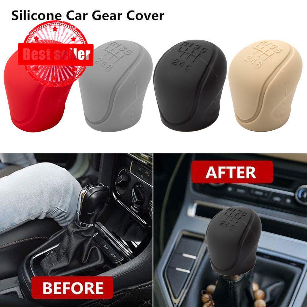 Universal รถซิลิโคนเกียร์ SHIFT KNOB Cover Non-slip SHIFT 6-speed KNOB Gear Manual Sleeve I5v8