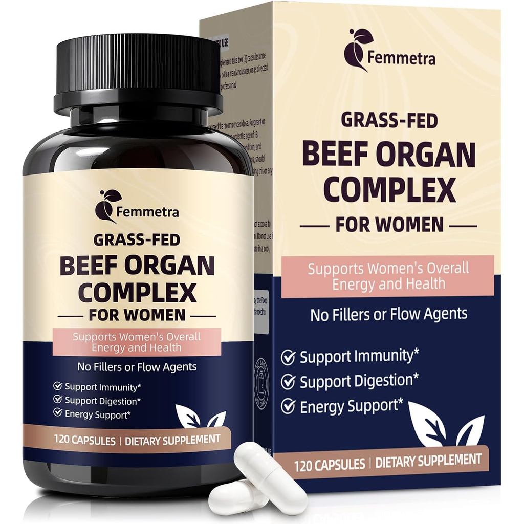 Female-Optimized Beef Organ Complex Superfood Supplement, Beef Liver, Kidney, Heart, Uterus & 6 More
