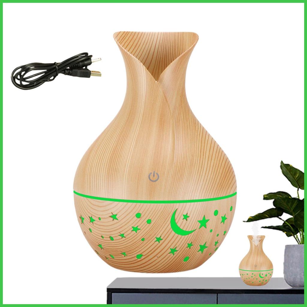 Scent Diffuser Humidifier 300ml กลิ่น Diffuser ไม้ Grain Home Scent Diffuser Hollowed Star Moon Frag
