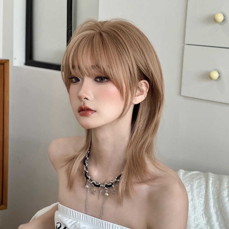 Ash Blonde Wolf Cut Collarbone-Length High Crown Mullet Volume Boost - ผมสังเคราะห์ที่สมจริง, วิกผมเ