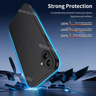 สําหรับ Samsung Galaxy A07 A06 A05 A05S 4G 5G หนังกันกระแทกคาร์บอนไฟเบอร์รูปแบบปลอกแม่เหล็กชาร์จไร้สายกลับฝาครอบโทรศัพท์