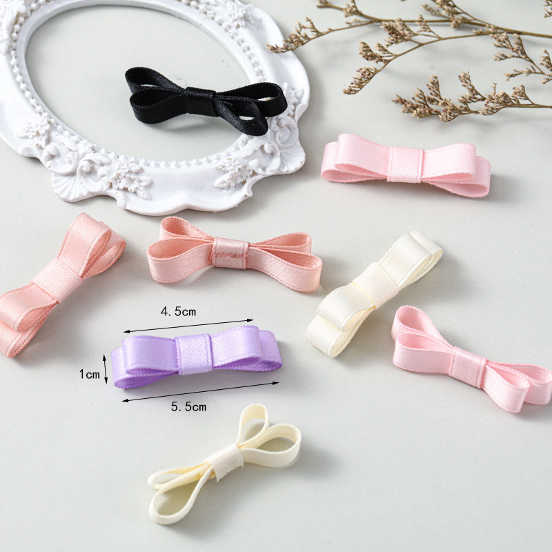 1cm wide polyester cotton word knot double bow socks underwear accessories diy flat knot jewelry accessories wholesale