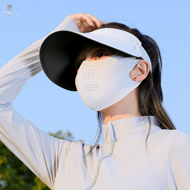 Nf 1ชิ้นฤดูร้อนผู้หญิงเต็มใบหน้าคอป้องกันแบบบูรณาการหมวกบังแดดกลางแจ้งป้องกันรังสียูวีที่ถอดออกได้หน