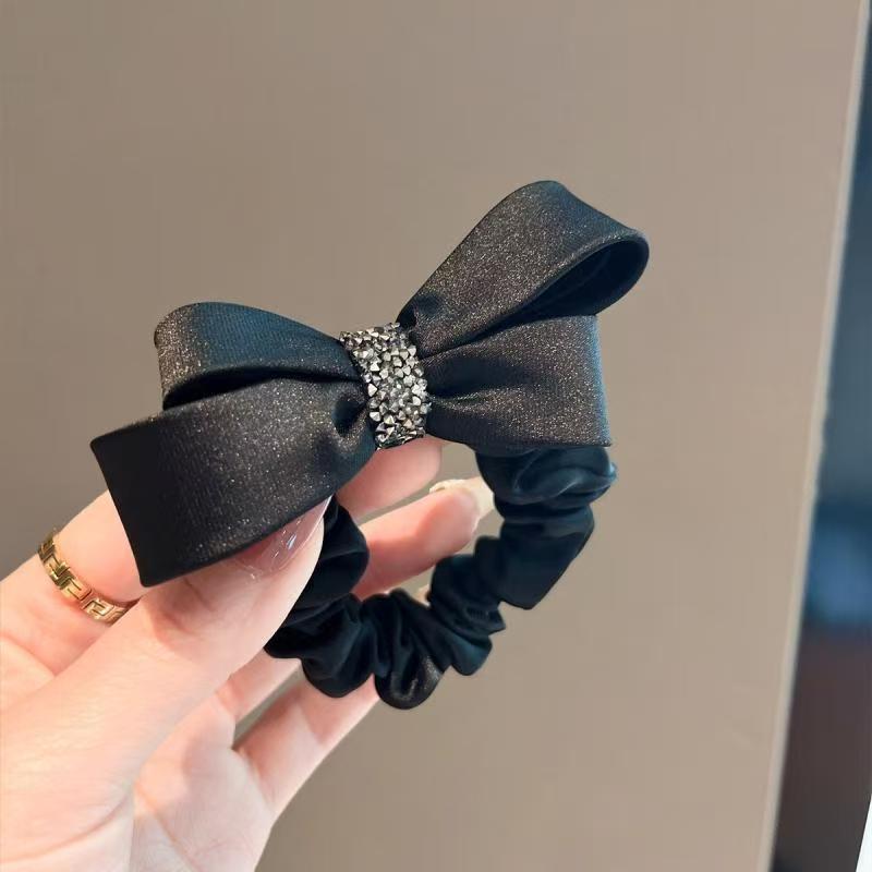 New black headband เต็มสามมิติโบว์ผมวงกลม, แสงหรูหราโบว์ Rhinestone ผมวงกลม, ร้อยเชือกผมวงกลม,
