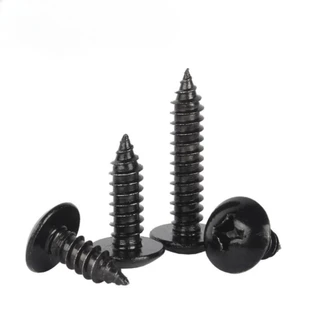 น็อต สกรู หัวร่ม หัวกระทะ แฉก เกลียวปล่อย / Truss an Head Phillip Tapping Screw สีดํา 304สแตนเลสคุณภาพสูง รู M3/M4/M5/M6 * L6-60 มม. ZHDS*