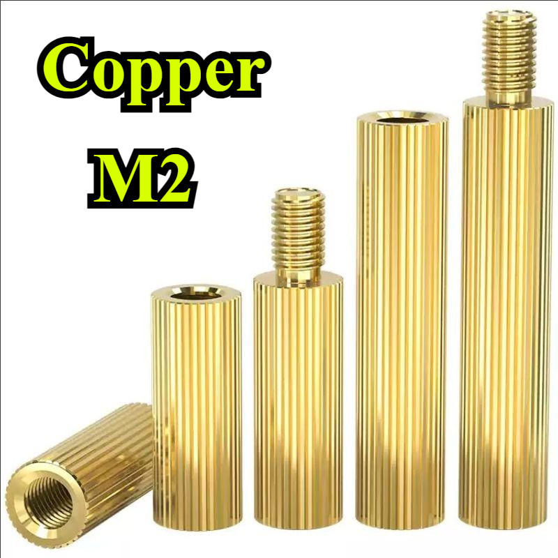 จัดส่งรวดเร็วM2 Double Pass คอลัมน์ทองแดงรอบ Knurled การตรวจสอบสนับสนุนคอลัมน์หัวเดียวคอลัมน์ทองแดงก
