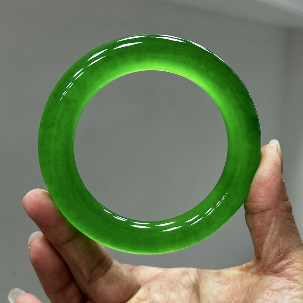 I Emperor Green Emerald Bracelet Ice Seed Sun Green Round Bar Glass Seed Green Emerald Jade Bracelet