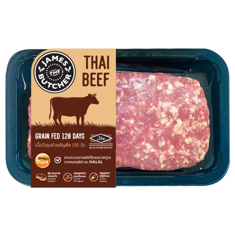 เจมส์เดอะบุชเชอร์เนื้อบดไขมัน 5เปอร์เซ็นต์ 150ก James The Butcher Minced Beef 5 Percent Fat 150g. [8853474083381 ]