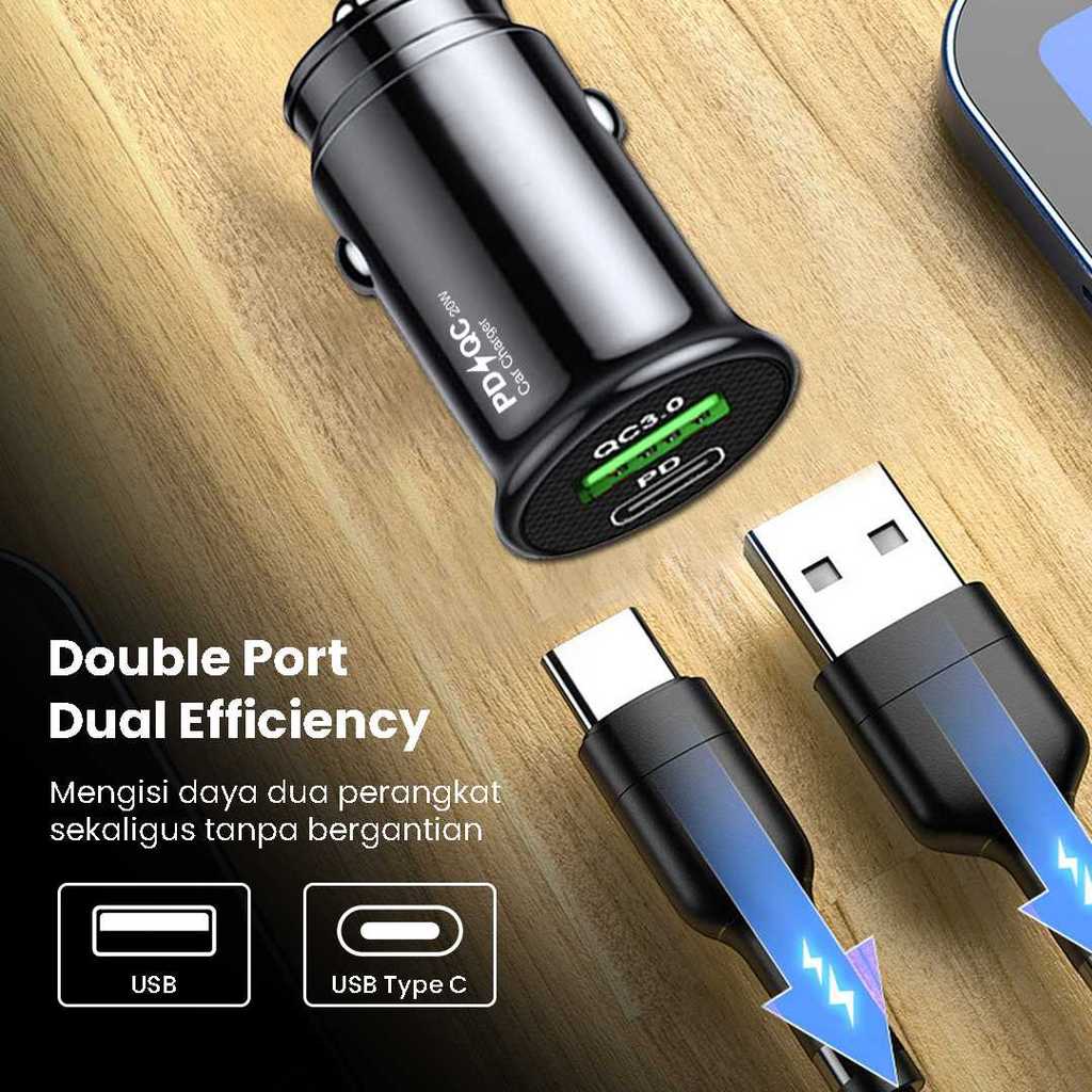 EASYDEALS KUULAA Car Charger Fast Charging PD QC 3.0 Dual USB 1.67A 20W - A318