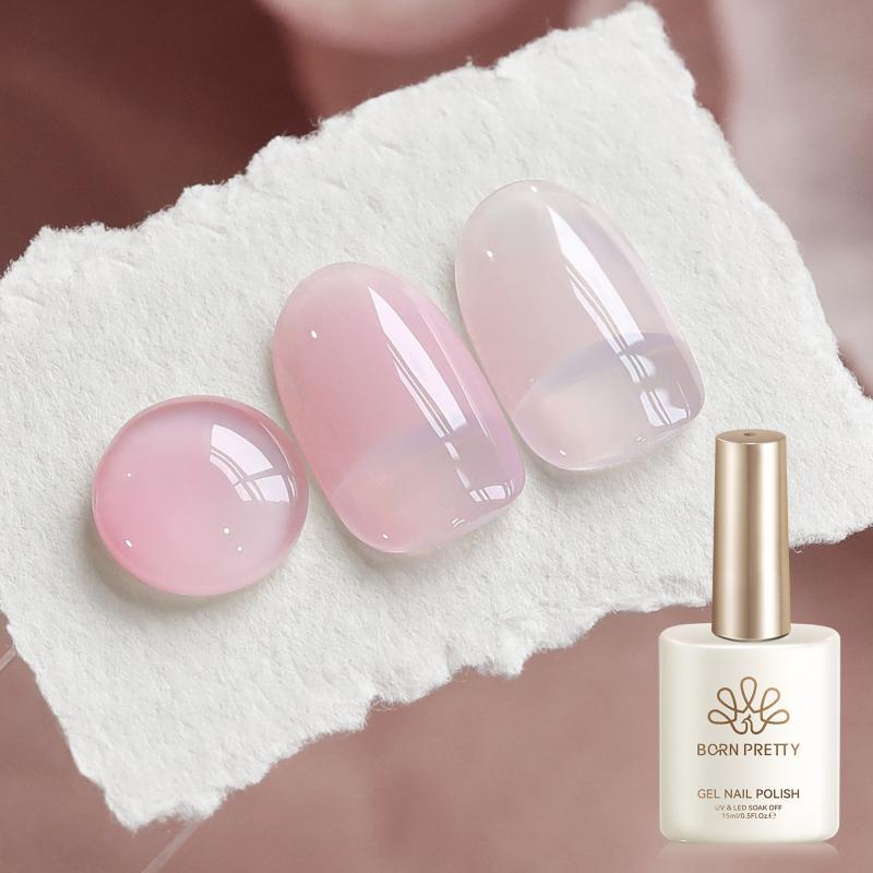 【Local】BORN RETTY Blush Cream Jelly Gel ยาทาเล็บ Ice Clear Nude สีชมพู UV Soak Off Gel วานิชเล็บหยกเจล 15ml