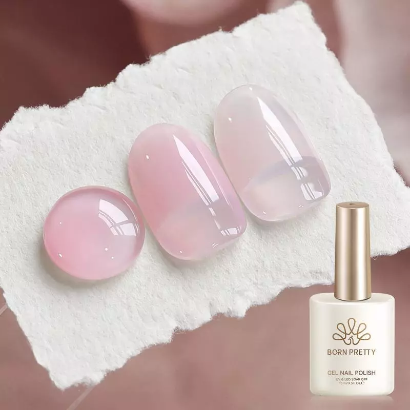 【Local】BORN RETTY Blush Cream Jelly Gel ยาทาเล็บ Ice Clear Nude สีชมพู UV Soak Off Gel วานิชเล็บหยกเจล 15ml