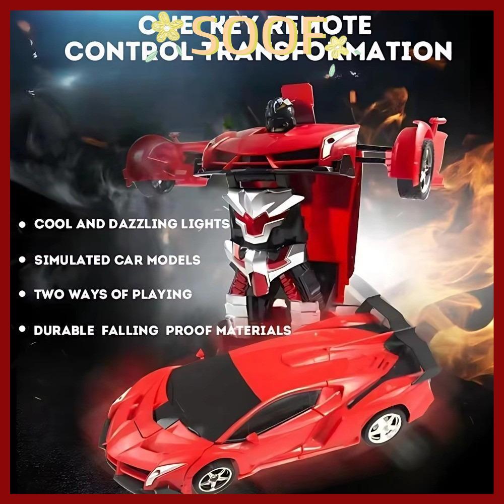 in stockSOOF Electric RC Car, รีโมทคอนโทรล 2-in-1 Transformable Robot Car, One-key Deformation Car M