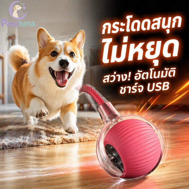 สมาร์ทสัตว์เลี้ยงของเล่นลูกบอล Interactive Bouncing Rolling ไฟ Led Usb ชาร์จหลีกเลี่ยงอุปสรรค