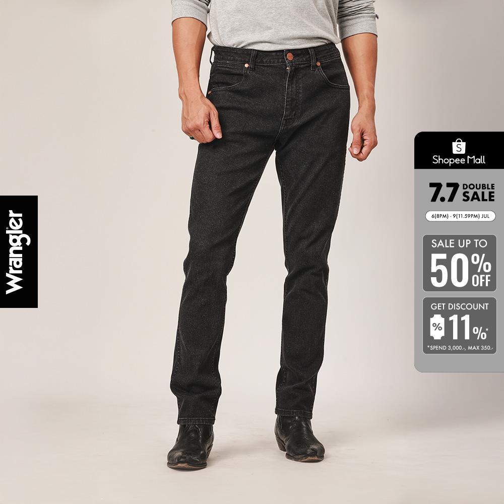 WRANGLER กางเกงยีนส์ผู้ชาย เอวต่ำ ทรงเข้ารูป รุ่น WR SC24MSPZC02  สียีนส์เข้ม