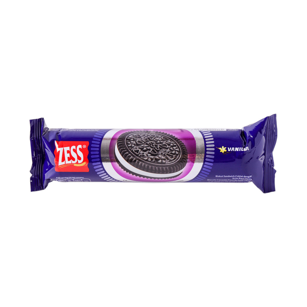 คลังสินค้าพร้อม Fast Shipping Malaysia Biscuits ZESS Chocolate Sandwich Biscuits 127.4g Vanilla Oreo