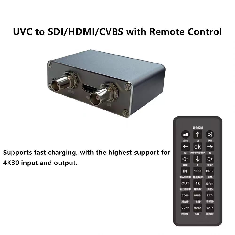 Pocket4 Action6 UVC กล้อง USB เป็น HDMI SDI CVBS Converter สําหรับ Pocket3 Action5 Insta360 X3 X4 X5