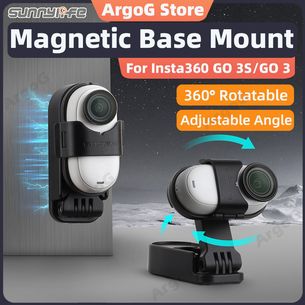 Sunnylife ที่ยึดแม่เหล็กสำหรับ Insta360 GO 3S / GO 3 ขาตั้งพับได้หมุน 360° ปรับได้ อุปกรณ์เสริม Insta360 GO3S