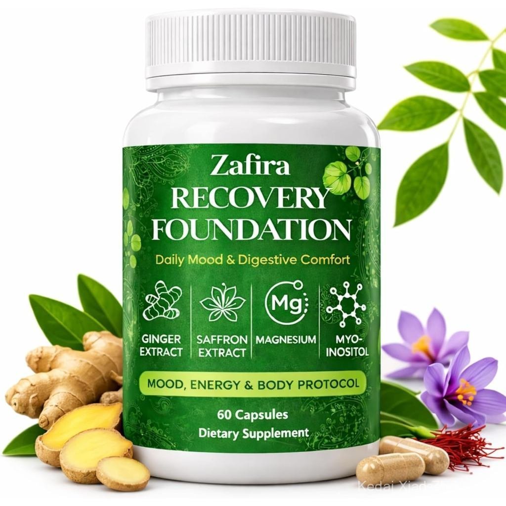 ZafiraRecoveryCapsules–MentalClarity,Hair&MoodSupport,HerbalFormulawithSaffironExtract,Ginger,Ginger
