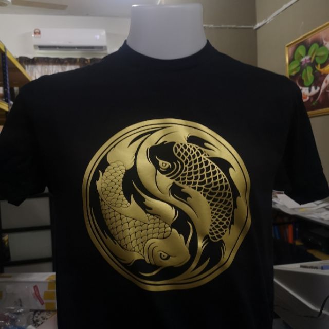 เสื้อยืดไมโครไฟเบอร์ Yin Yang Koi Fish