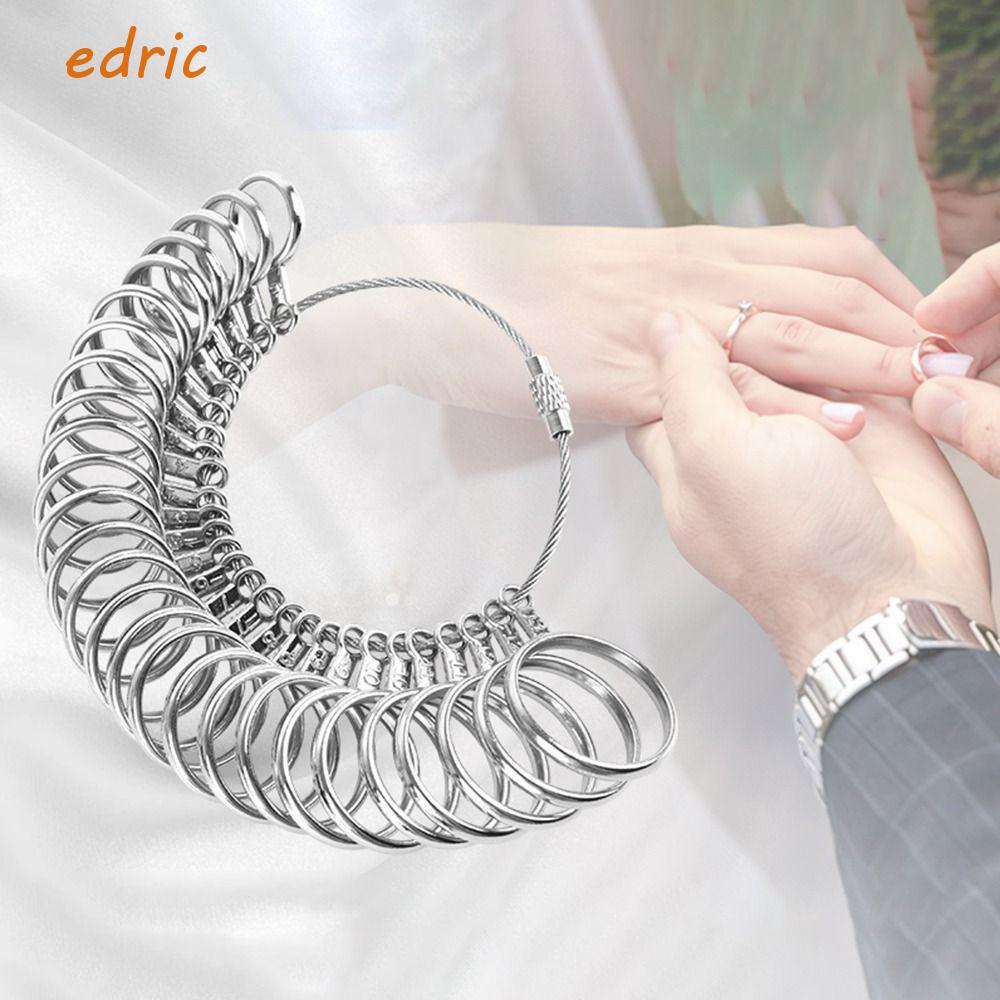 EDRIC แหวน Mandrel เครื่องมือวัด, Stick โลหะวัดแหวน Sizer ชุดมือ, ทนทาน Smooth Edges แหวนอลูมิเนียม Mandrel เครื่องประดับ Sizers ชุดเครื่องประดับ Sizing วัด