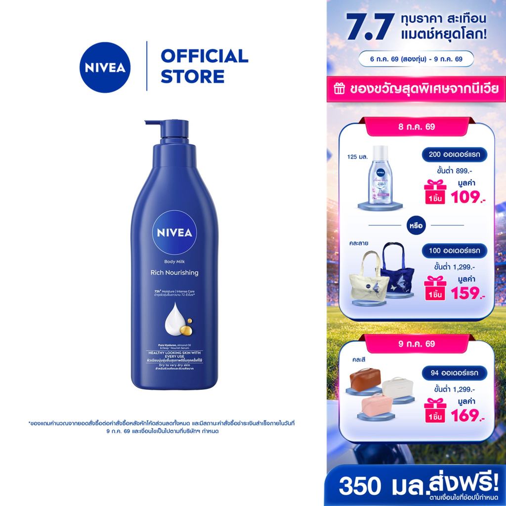 นีเวีย บอดี้ มิลค์ ริช นอร์ริชชิ่ง 500 มล.NIVEA โลชั่น body lotion