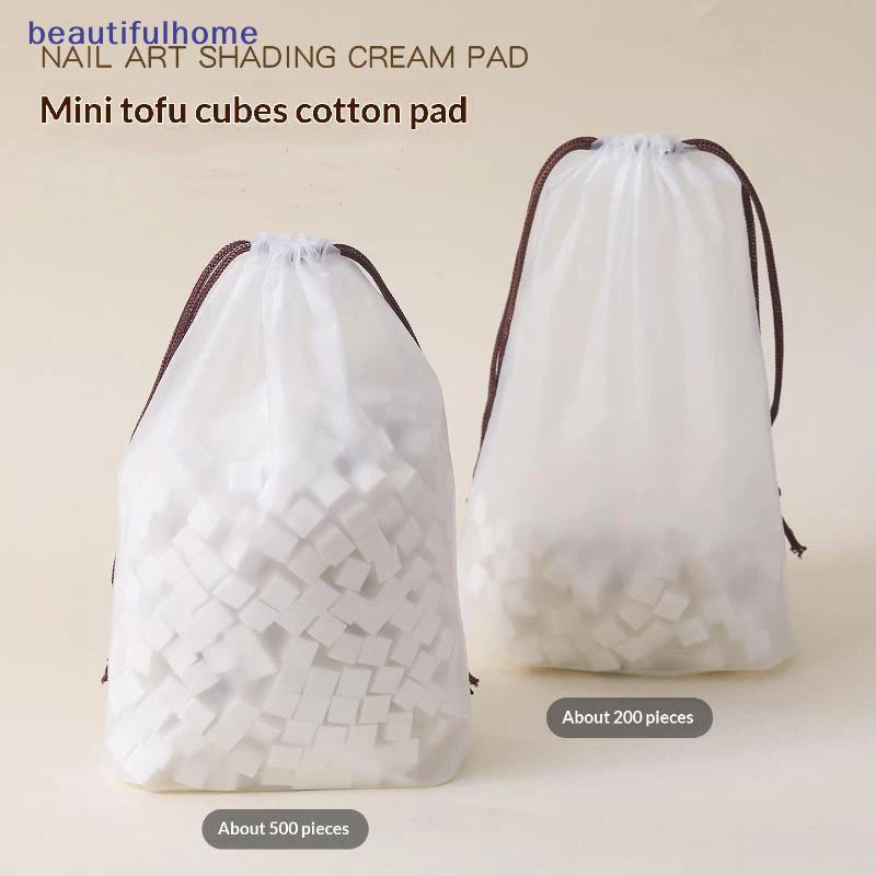 [ใหม่] Square Nail Art Sponge Set 200/500Pcs Soft Blush Gradient Nail Brushes for Home Salon Nail Design [TH]