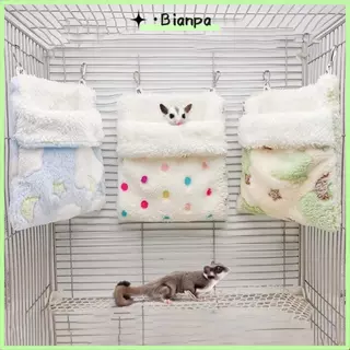 BIANPA เปลญวนหนูแฮมสเตอร์, อบอุ่นสบายชูการ์เครื่องร่อนถุงนอน, Soft Plush Star รูปแบบหนูถุงนอนสัตว์เลี้ยง Swing กระเป๋า