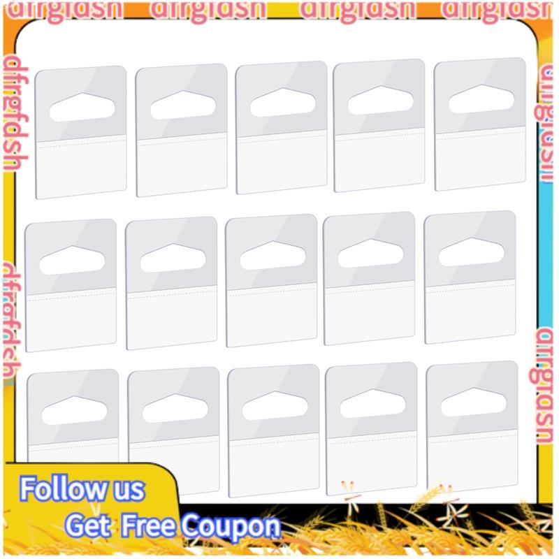 D&FClear พลาสติก Hang Tags 1000PCS 1-1/4" โดย 1-5/8" Slot Hole Self-Adhesive Heavy Duty Hooks แขวนแท